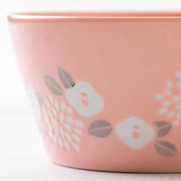 PLANTAREE - 美濃燒碗粉紅色椿款圖案設計放大圖片