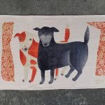 morita Miw towel - black and red dog pic.2