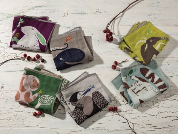 morita Miw 插畫方形毛巾