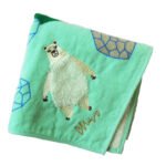 moritaMiW 絨毛刺繡方形毛巾- 北極熊圖案設計放大圖片