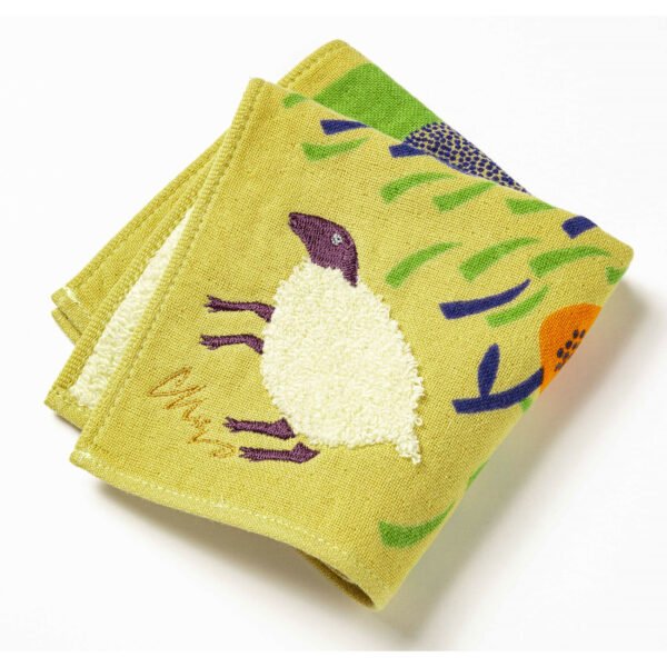 moritaMiW 絨毛刺繡方形毛巾- 綿羊圖案設計放大圖片