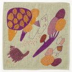 moritaMiW 絨毛刺繡方形毛巾- 貓