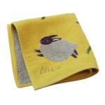 moritaMiW 絨毛刺繡方形毛巾-兔子圖案設計放大圖片