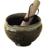 美濃燒研缽邊位有一個端口