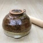 美濃燒研缽側面、底部大特寫