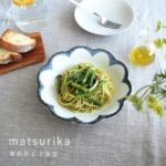 日本製美濃燒藍色茉莉花造型陶瓷6.3深盤