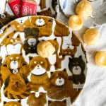 柴犬美濃燒餐盤棕色盤子正面