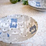 柴犬美濃燒餐盤灰色盤子圖案設計放大圖片