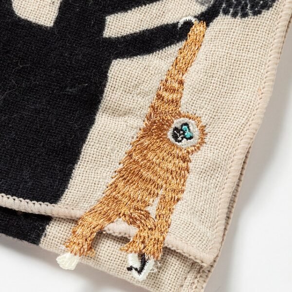 morita Miw 森田手帕小袋- 長臂猿款刺繡圖案放大圖