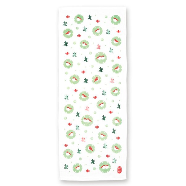 日本製造全棉毛巾- 福倉麻雀款全幅正面