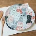 義大利風格 貓咪餐盤 紅色