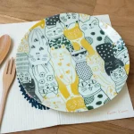 義大利風格 貓咪餐盤 黃色