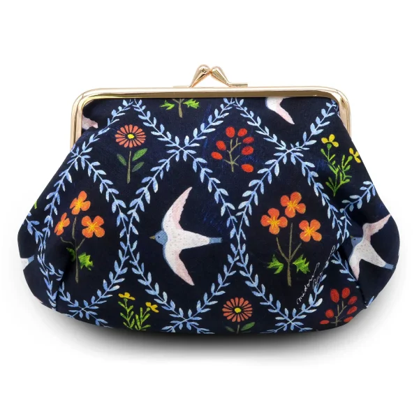 日本表現社藏藍色童話小鳥款口金包 - 童話