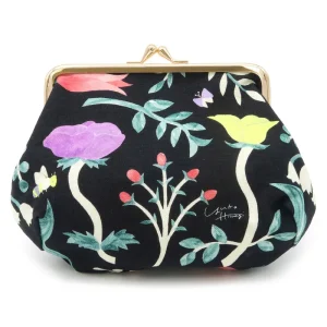 日本口金包 - 黑色花藤