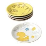 美濃燒小盤子五件套裝 花園 - 堆疊