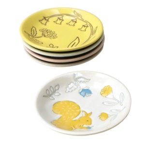 美濃燒小盤子五件套裝 花園 - 堆疊