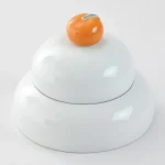 波佐見焼鏡餅陶器碗套裝疊放時的大特寫