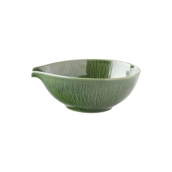 深山miyama 綠色美濃燒單口取盆 15cm - 側面圖片