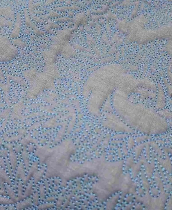 阿美絎縫抽繩袋 | 藍色 圖案設計特寫檢視