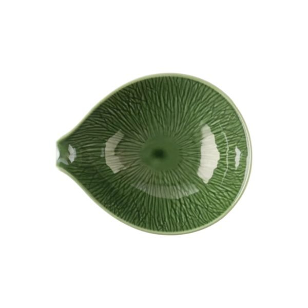 深山miyama 綠色美濃燒單口取盆 15cm - 俯視圖片