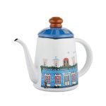 Fuji Hollow 琺瑯滴漏壺1L - 藍色 側面