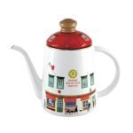 Fuji Hollow 琺瑯滴漏壺1L - 紅色 正面圖片