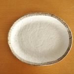 白唐津美濃燒粗陶橢圓碟Size M 正面