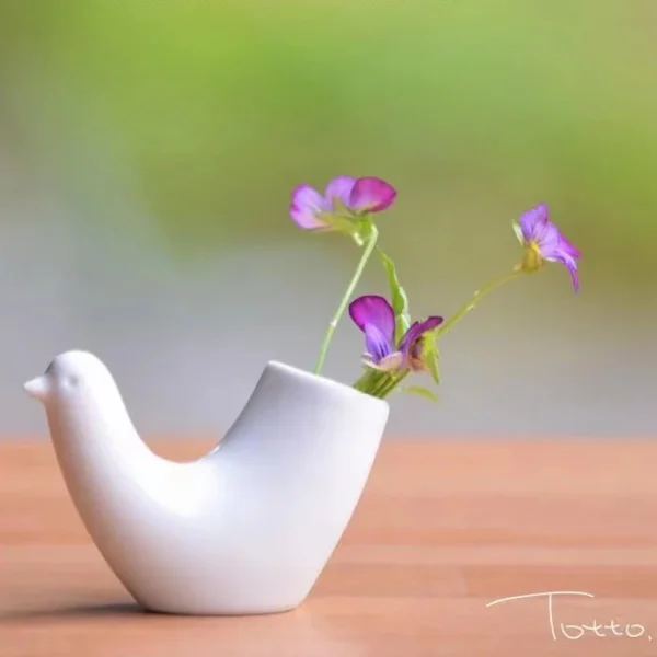 白山陶器 小鳥系列 牙籤座小花瓶