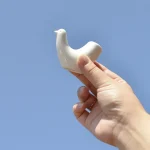 日本製造白山陶器波佐見燒小鳥系列牙籤座小花瓶