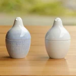 日本製造白山陶器波佐見燒小鳥系列牙籤筒