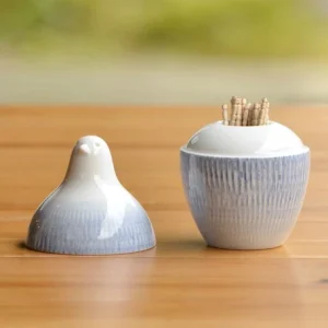 白山陶器波佐見燒小鳥系列牙籤收納筒