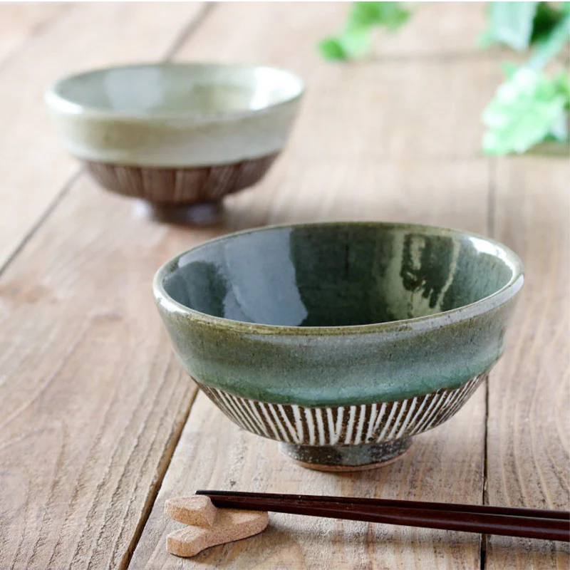 Rokuro Blut's 六魯 十草粗陶飯碗 堀灰綠色