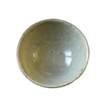 Rokuro Blut's 六魯 十草粗陶飯碗 堀乳灰色 俯視圖