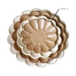 Rokuro Blut's 六魯花皿系列美濃燒餐盤 不同尺寸、顏色叠放一起