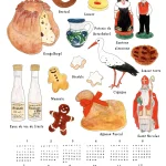 Fog Linen Work 彩繪亞麻2025年年曆-specialties of alsace