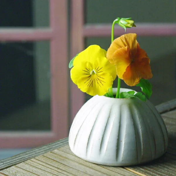 益子燒陶瓷刻紋花瓶