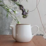 bico 美濃燒平蓋茶壺｜白色