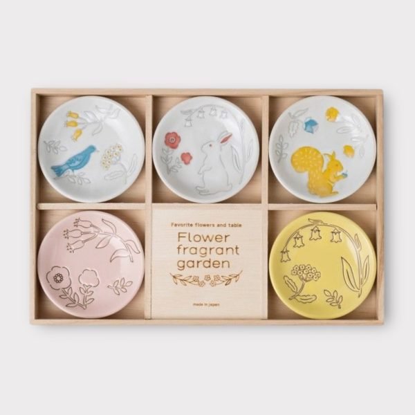 美濃燒小盤子五件套裝 花園