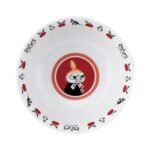 姆明麵碗連匙羹套裝-阿美Little My款式俯視圖清楚看到碗底阿美和碗邊的案案。