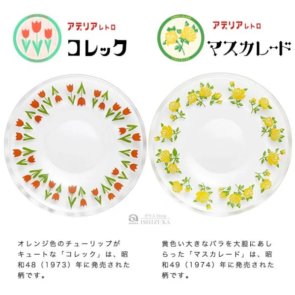 ADERIA石塚硝子玻璃小碟不同顏色平排展示圖片 3