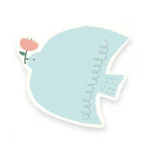 Die-cut Sticky Note - Blue Bird. Shape and design of the paper.