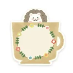 Die-cut Sticky Note - Happy Hedgehog. Design of writing paper