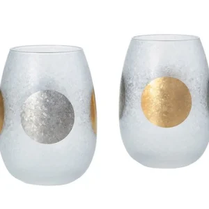 ADERIA石塚硝子金箔日月平底杯 - 2件禮盒裝