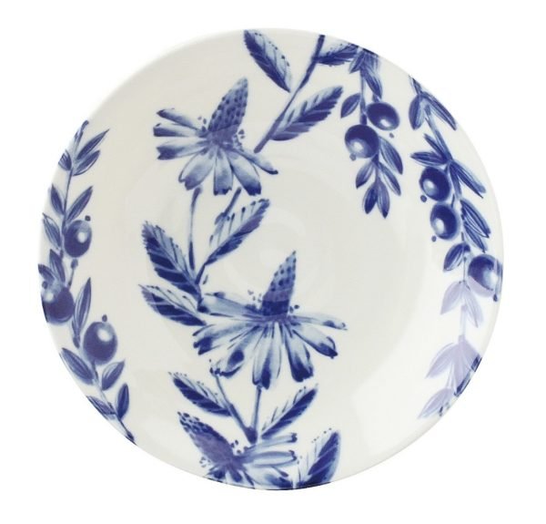 Aito 復古藍白色植物深碟-瑪格麗特