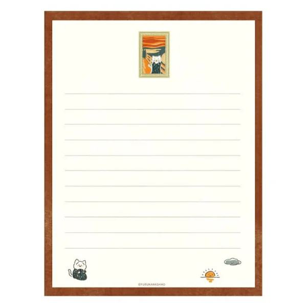 Letter Set - The Scream Cat (落水紙). The design of letter paper