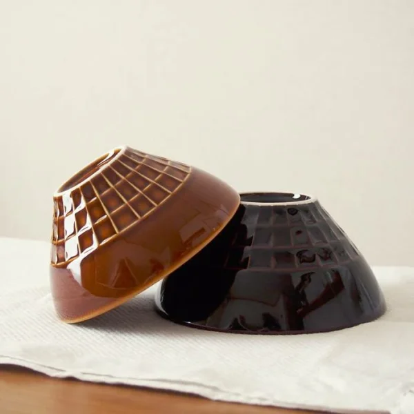 Nest 美濃燒夫婦飯碗底部及側面大特寫