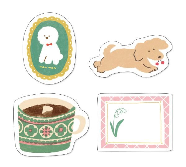 裝飾紙套裝-綠色小狗飲品