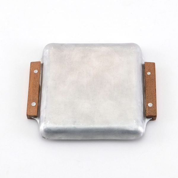 懷舊鋁製木手柄迷你托盤底部