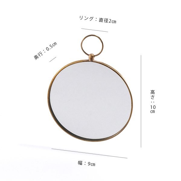 手工黃銅製圓鏡尺寸展示圖