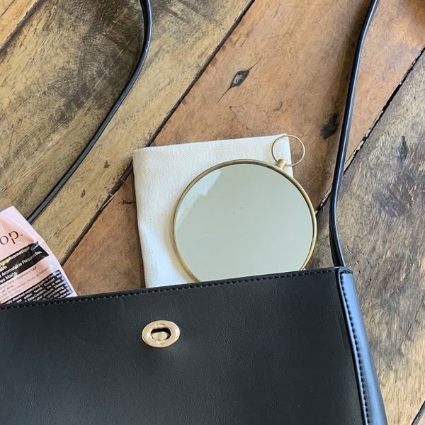 手工黃銅製圓鏡隨時隨地輕鬆攜帶
